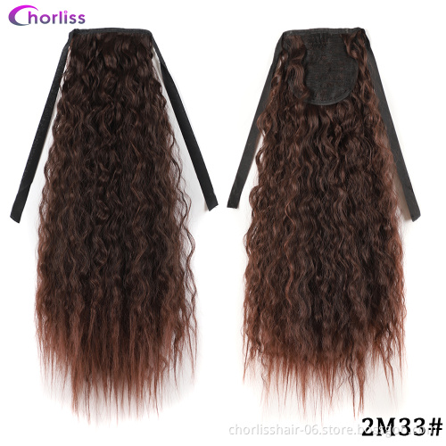 Hot Sale Fashion Wholesale Wrap Ponytail Hair Extensions Curly Weave Ponytail Hair Piece Synthetic Hair Clip Ponytail For Woman